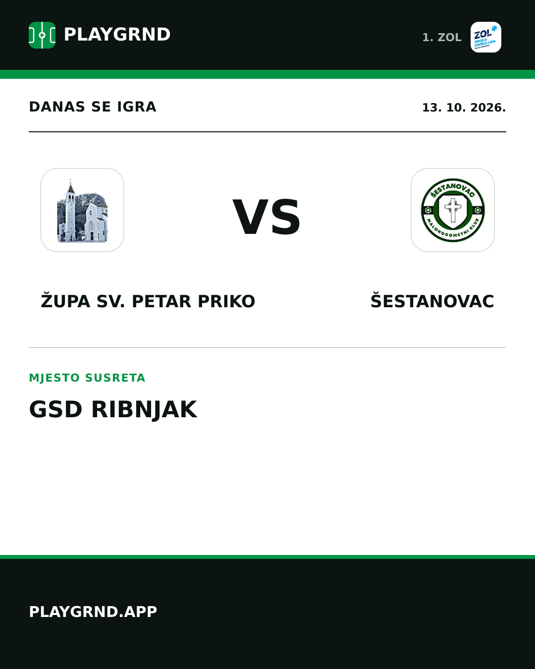 Instagram slika: Župa Sv. Petar Priko vs Šestanovac