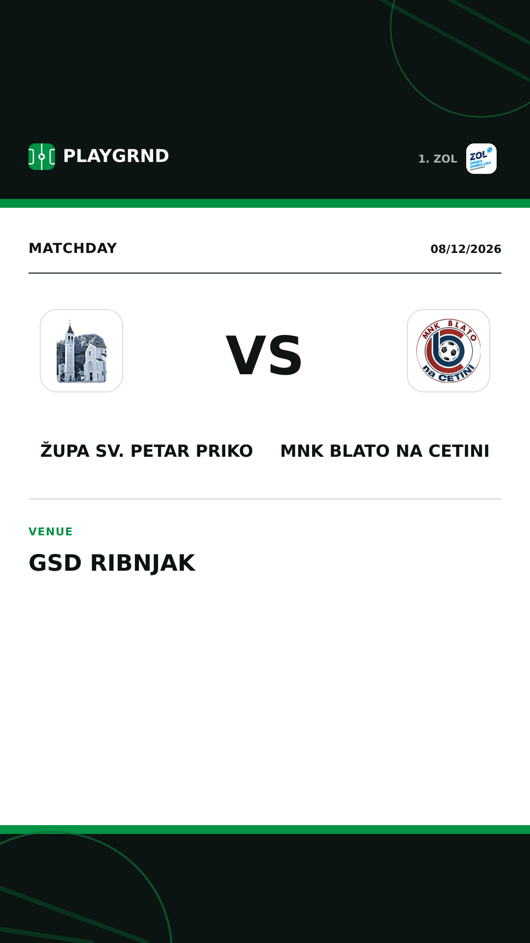 Instagram artwork: Župa Sv. Petar Priko vs MNK Blato na Cetini
