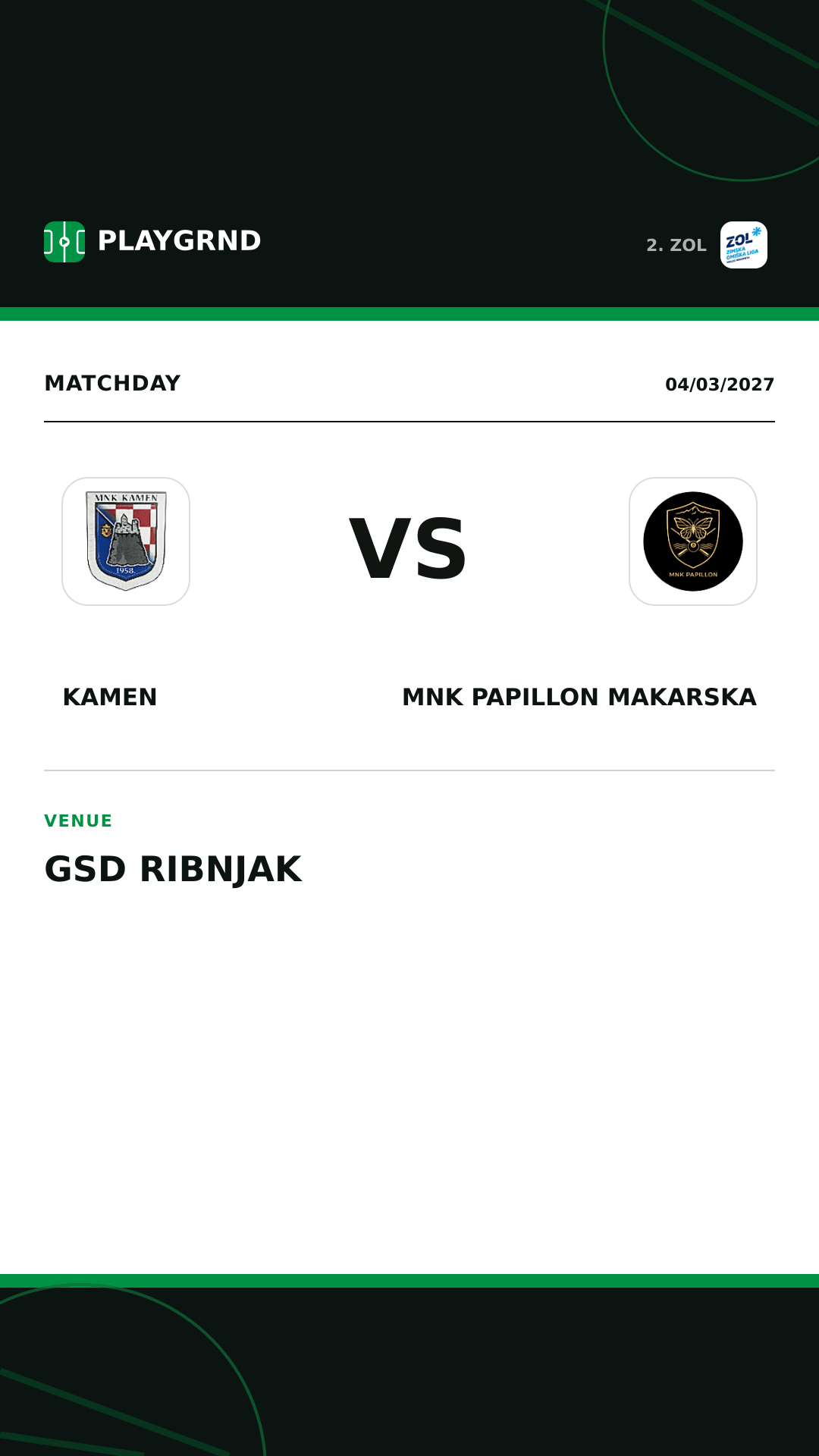 Instagram artwork: Kamen vs MNK Papillon Makarska
