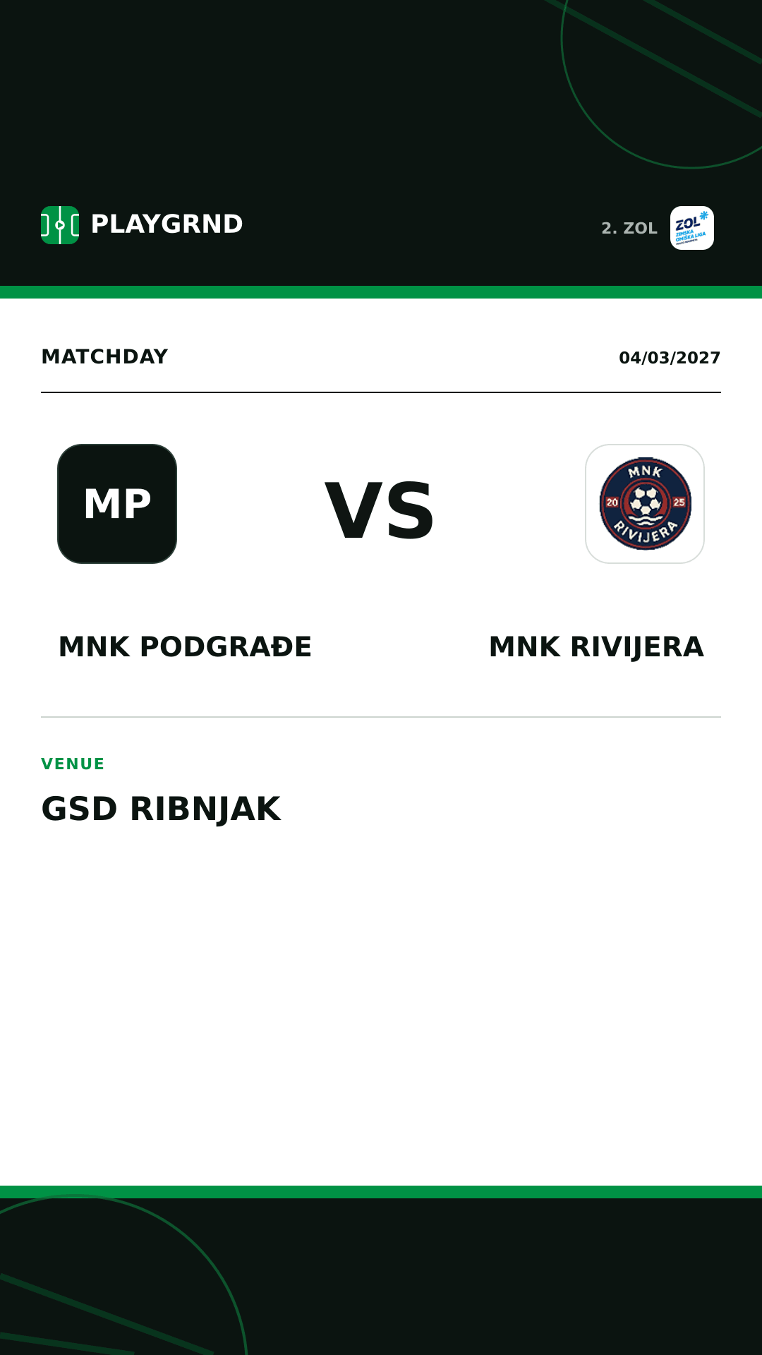 Instagram artwork: MNK Podgrađe vs MNK Rivijera