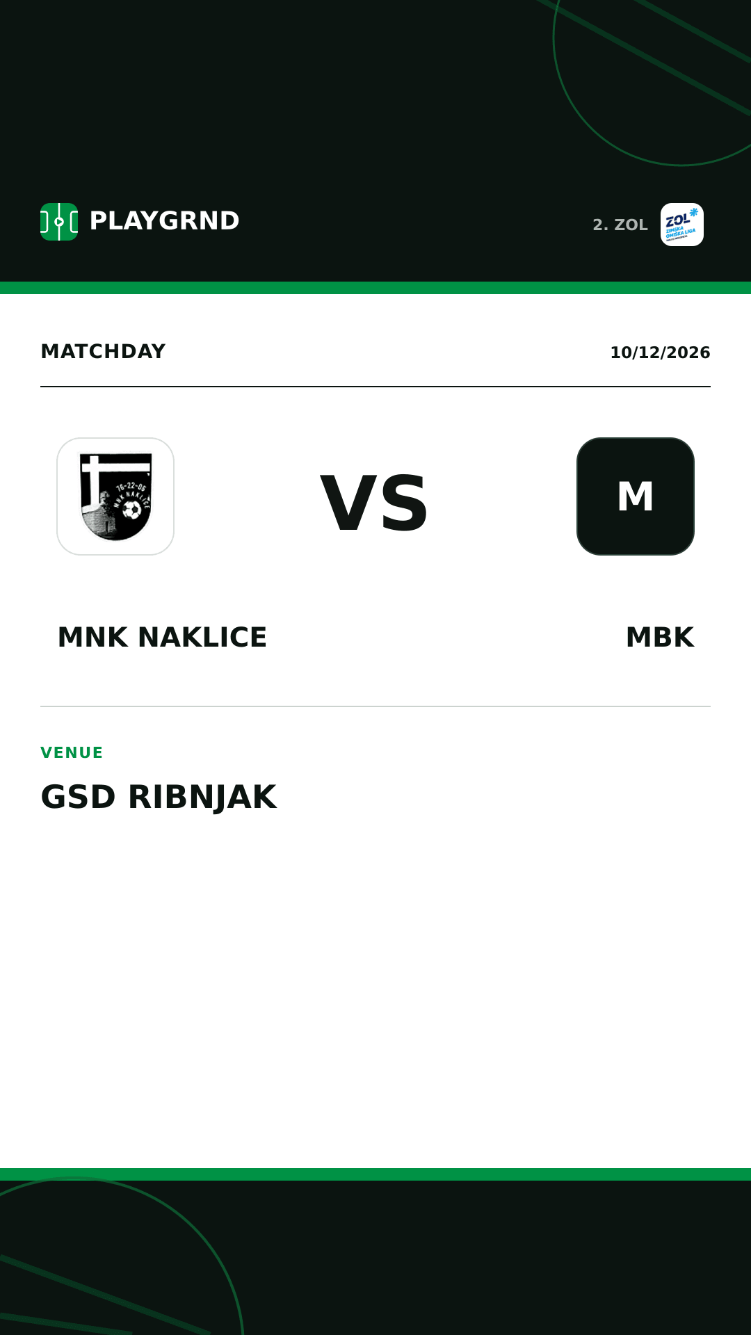 Instagram artwork: MNK Naklice vs MBK