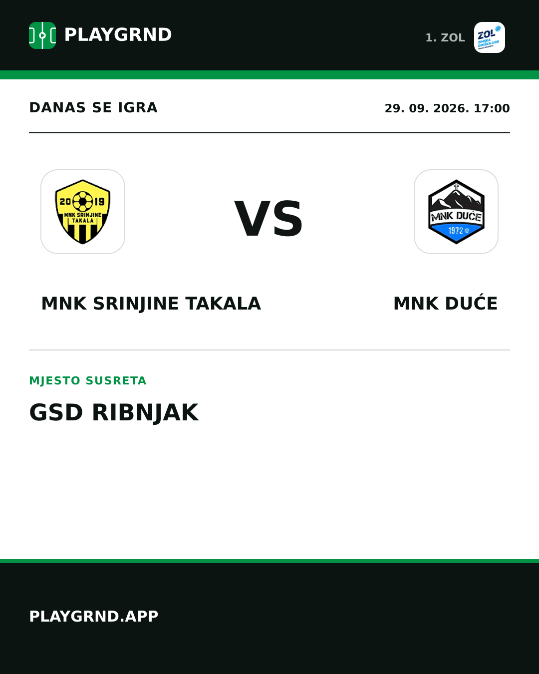 Instagram slika: MNK Srinjine Takala vs MNK Duće