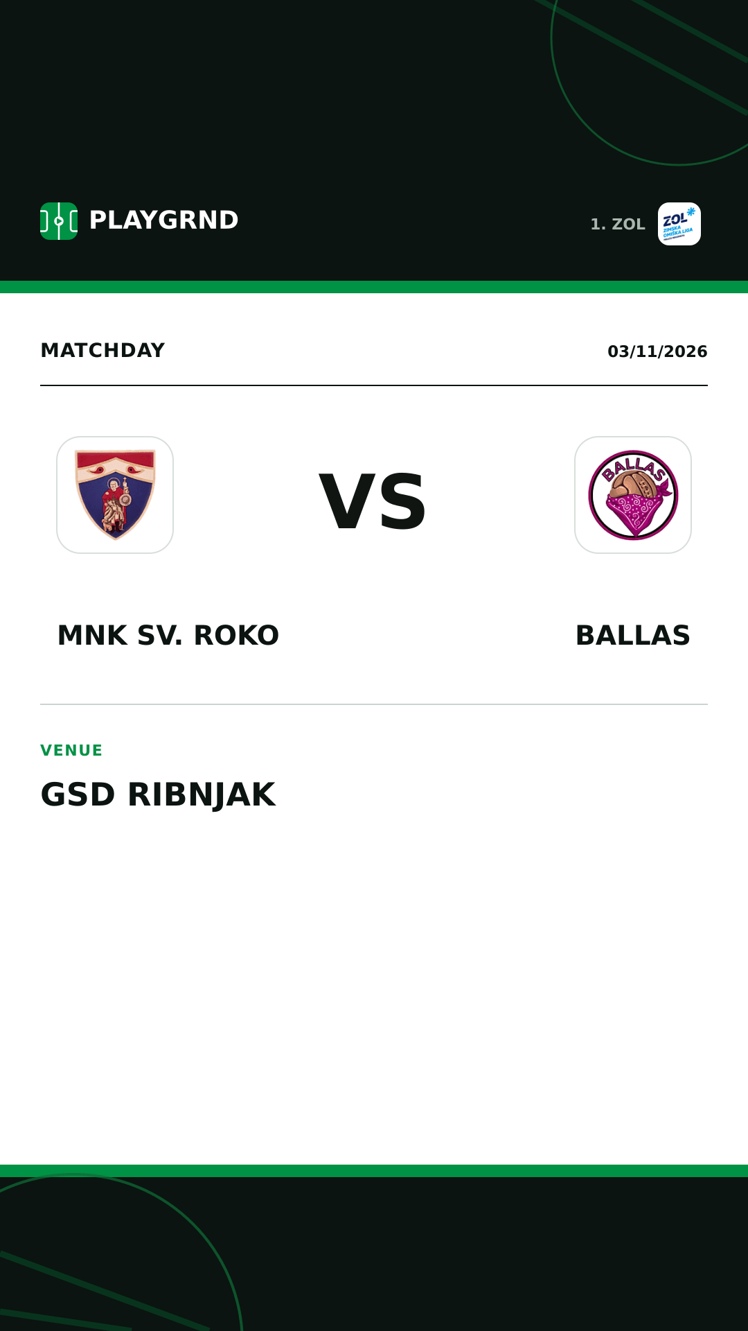 Instagram artwork: MNK Sv. Roko vs Ballas