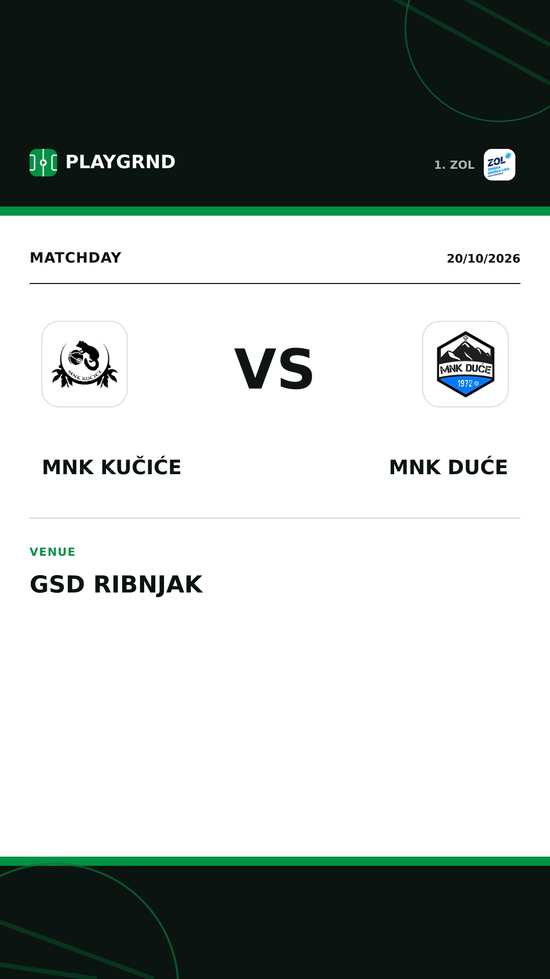 Instagram artwork: MNK Kučiće vs MNK Duće