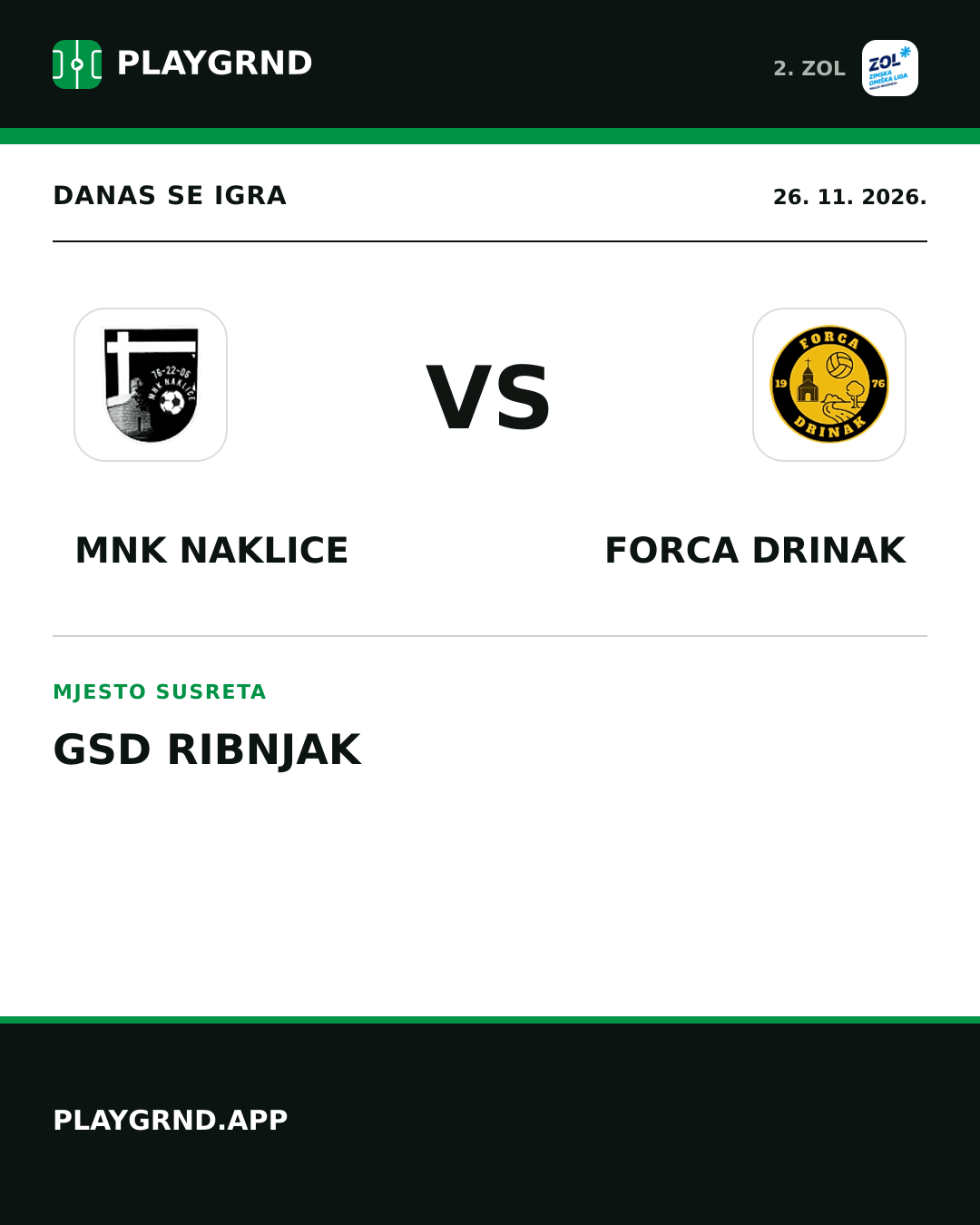 Instagram slika: MNK Naklice vs Forca Drinak