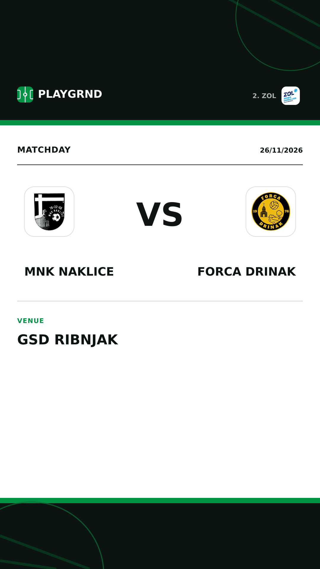Instagram artwork: MNK Naklice vs Forca Drinak