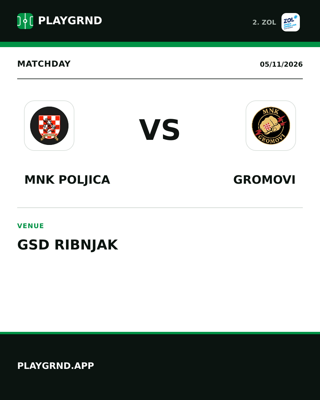 Instagram artwork: MNK Poljica vs Gromovi