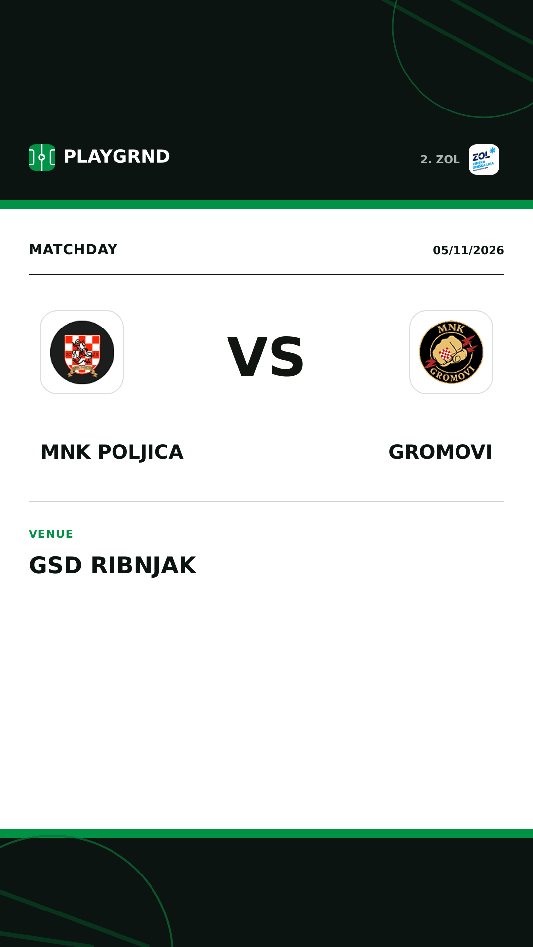 Instagram artwork: MNK Poljica vs Gromovi