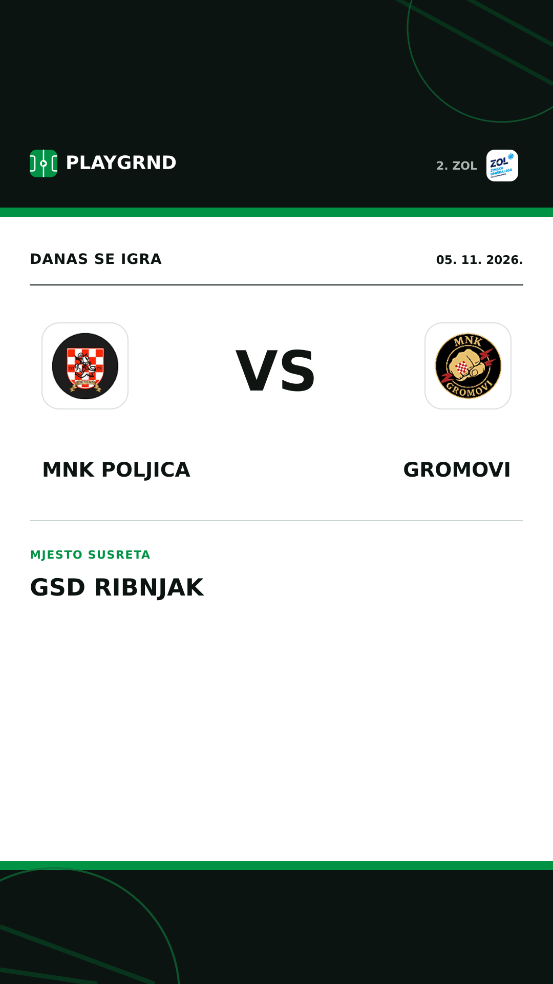 Instagram slika: MNK Poljica vs Gromovi