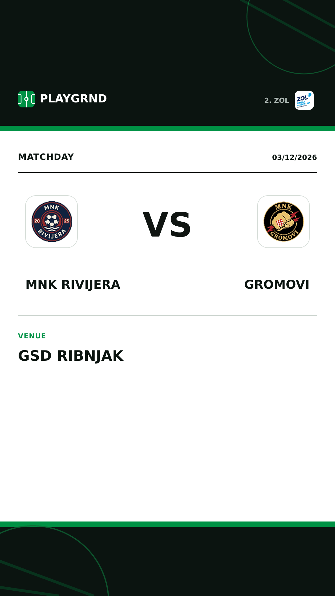 Instagram artwork: MNK Rivijera vs Gromovi