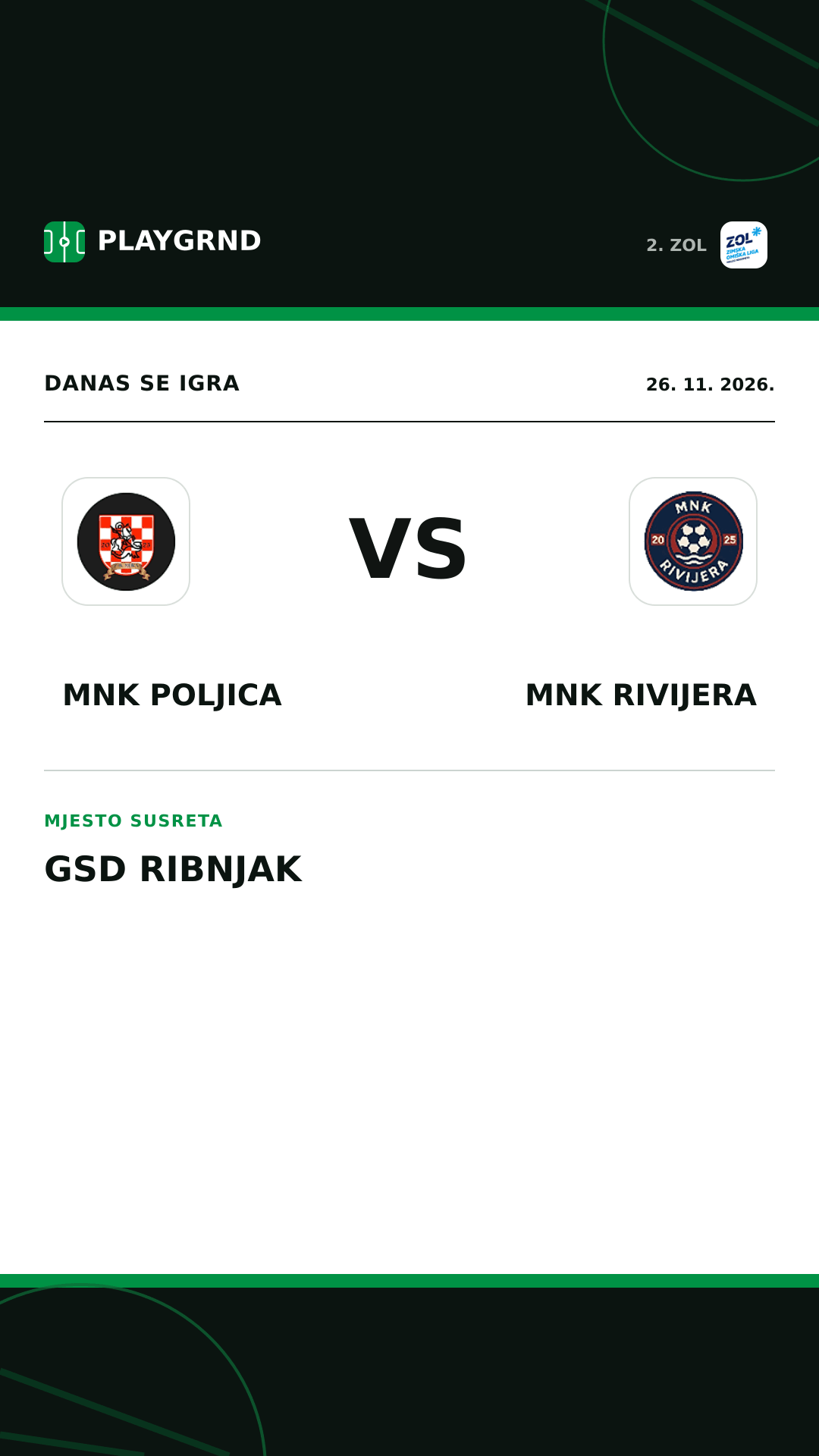 Instagram slika: MNK Poljica vs MNK Rivijera