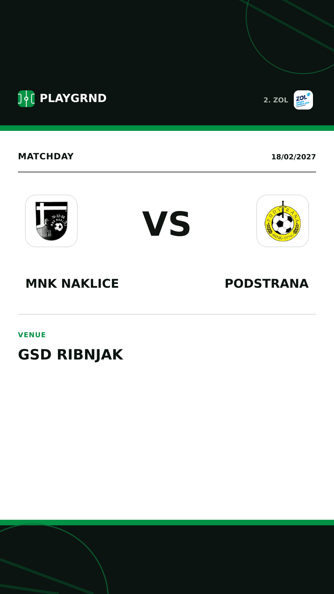 Instagram artwork: MNK Naklice vs Podstrana
