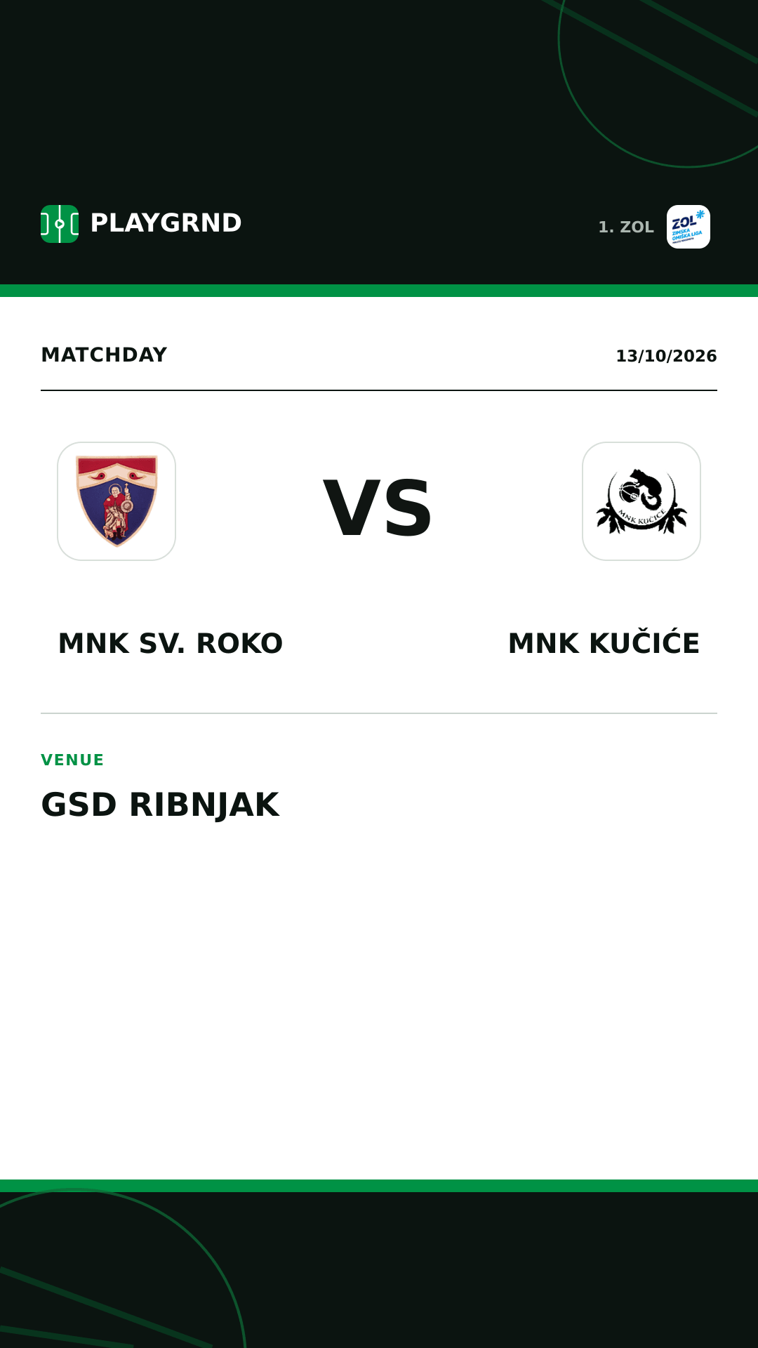 Instagram artwork: MNK Sv. Roko vs MNK Kučiće