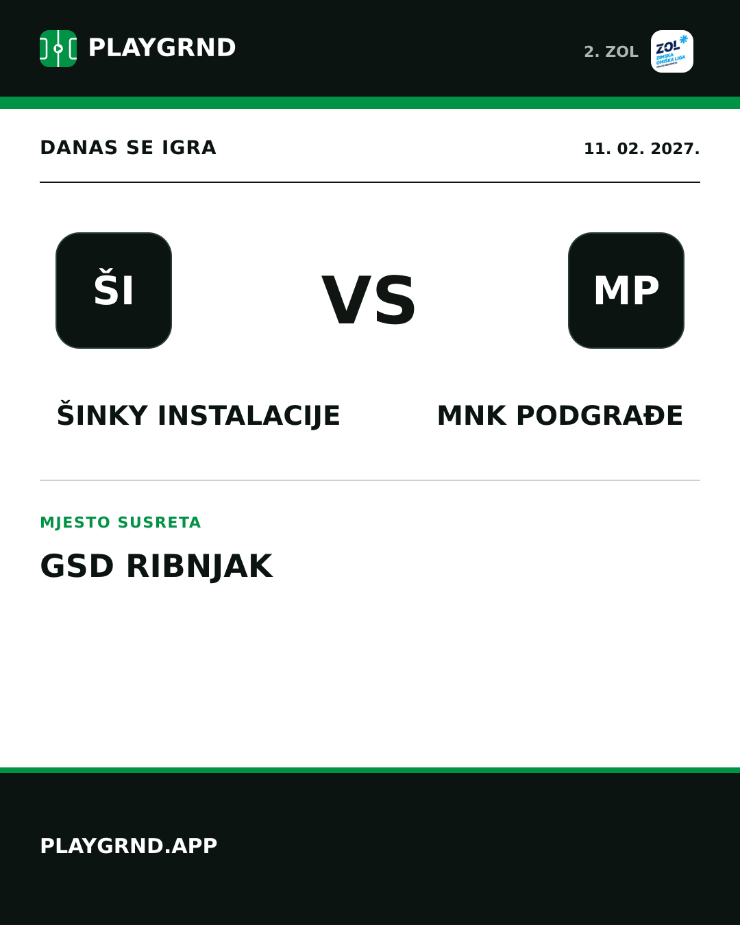 Instagram slika: Šinky Instalacije vs MNK Podgrađe