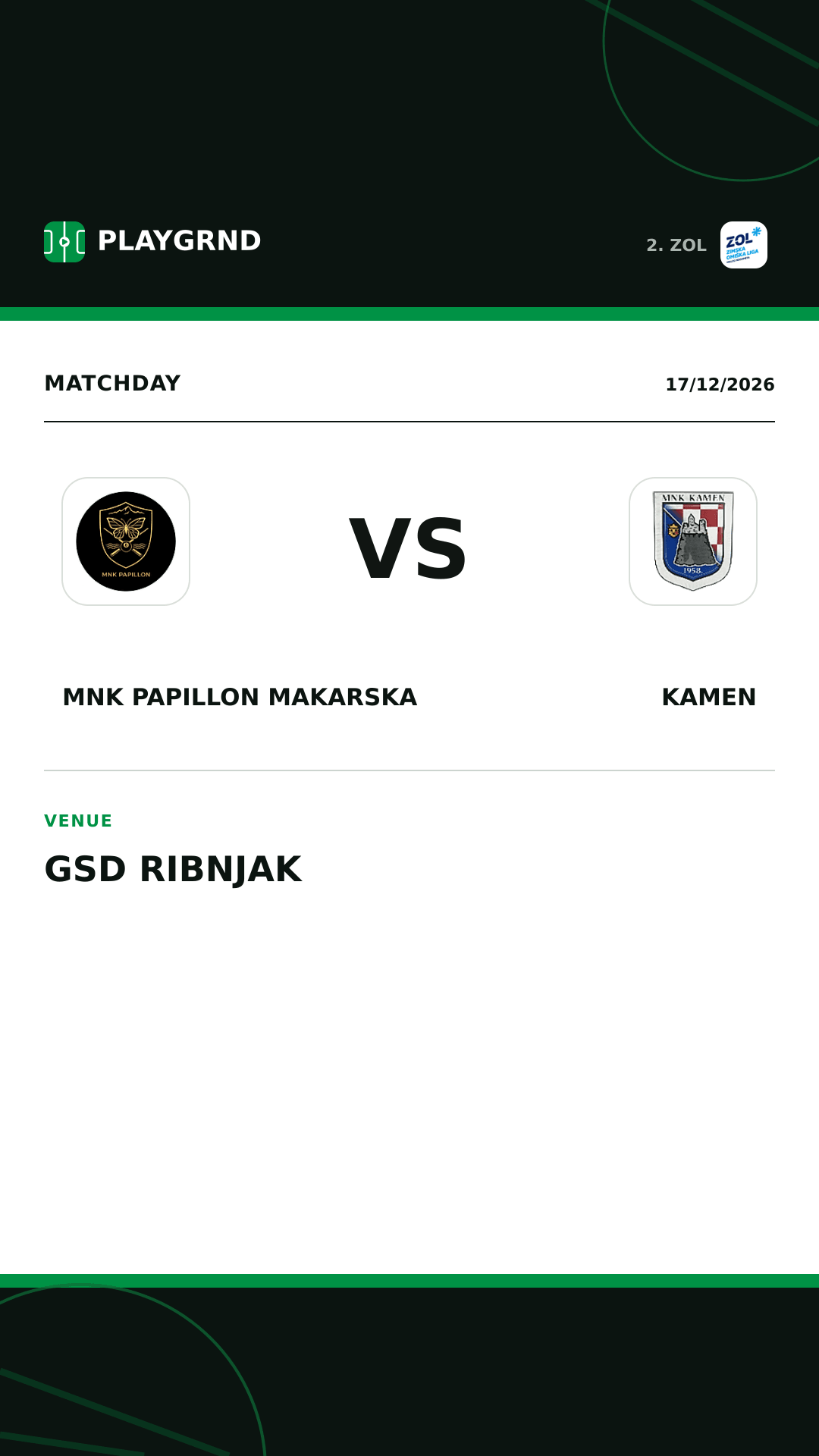 Instagram artwork: MNK Papillon Makarska vs Kamen