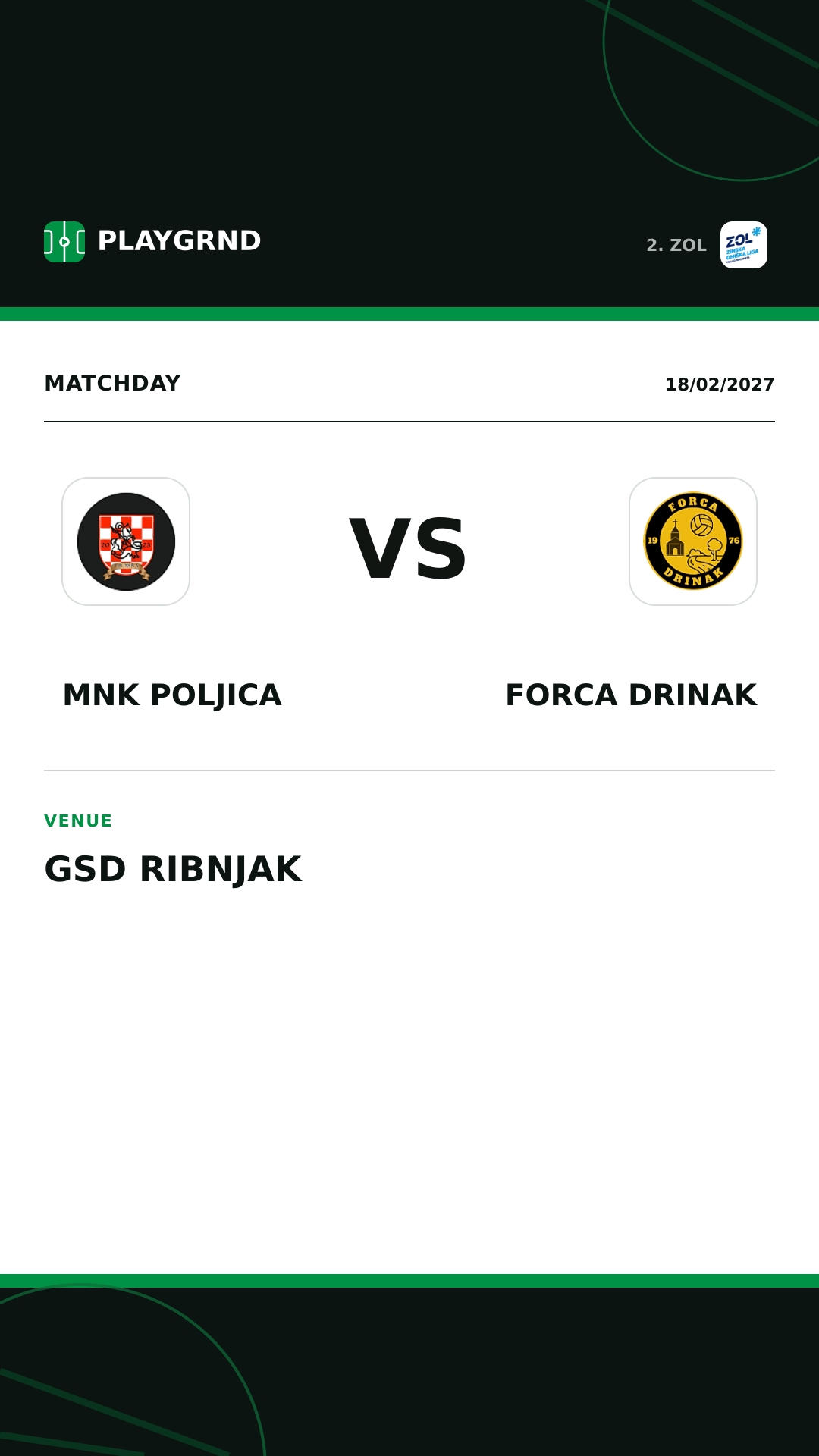Instagram artwork: MNK Poljica vs Forca Drinak