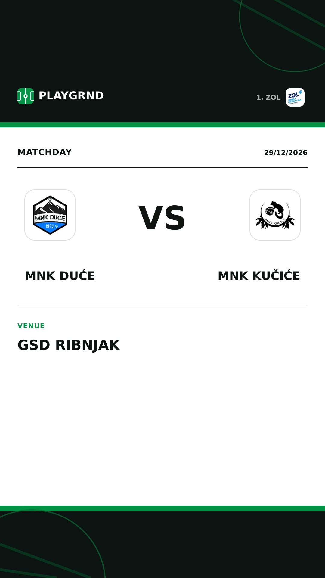 Instagram artwork: MNK Duće vs MNK Kučiće