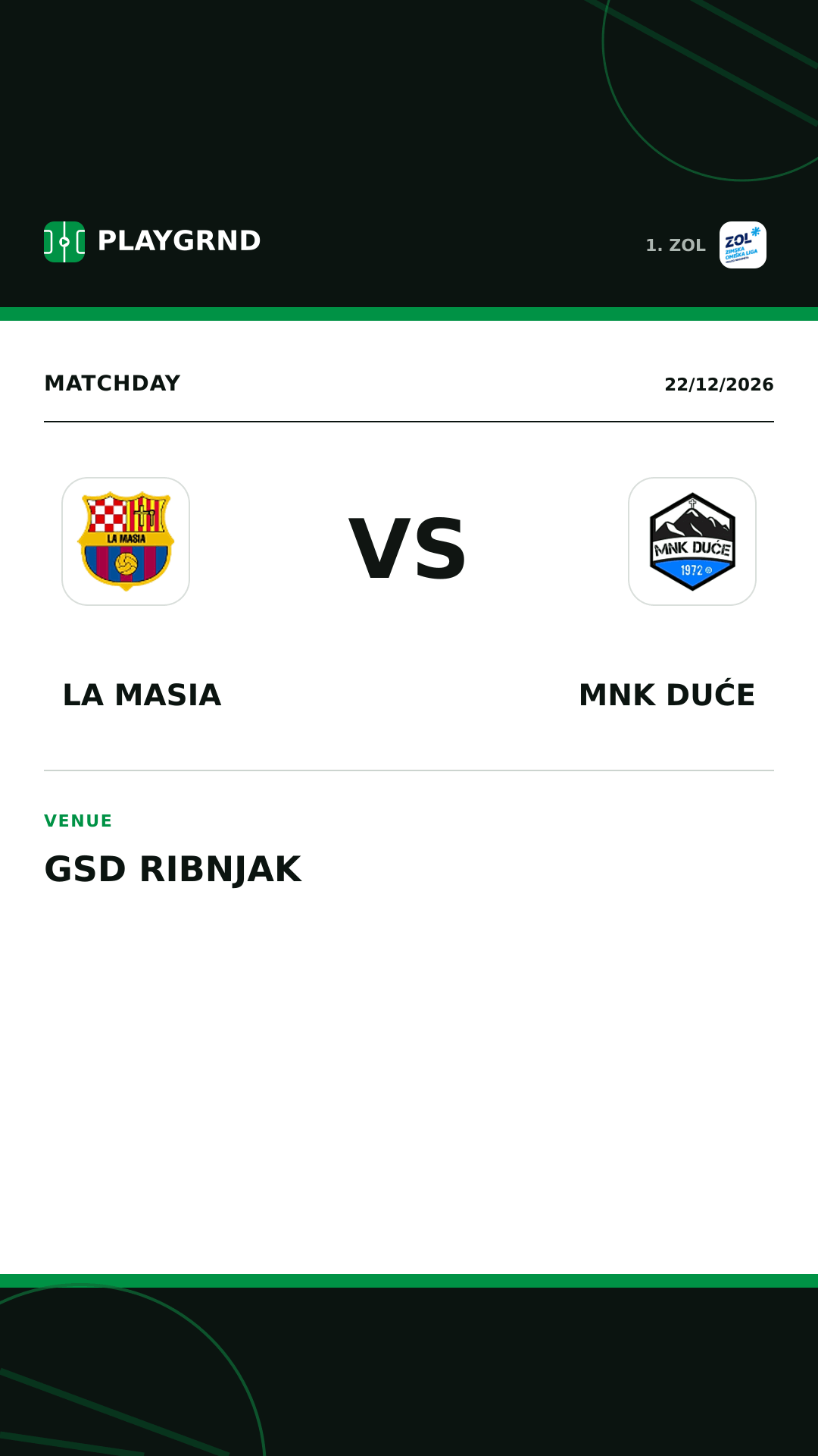Instagram artwork: La Masia vs MNK Duće
