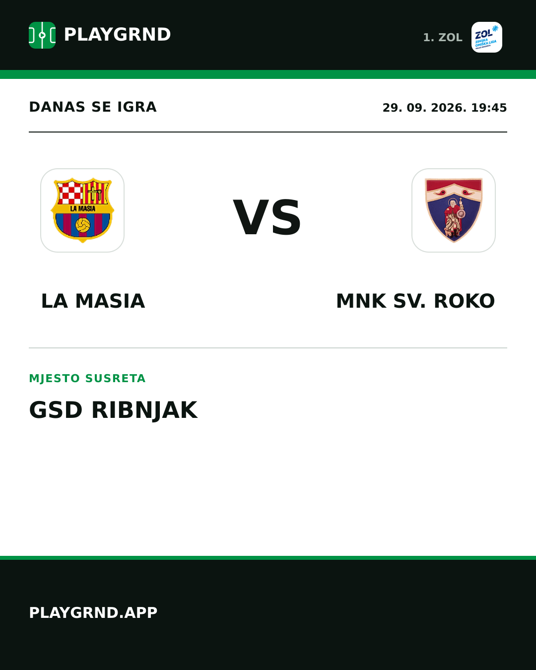 Instagram slika: La Masia vs MNK Sv. Roko