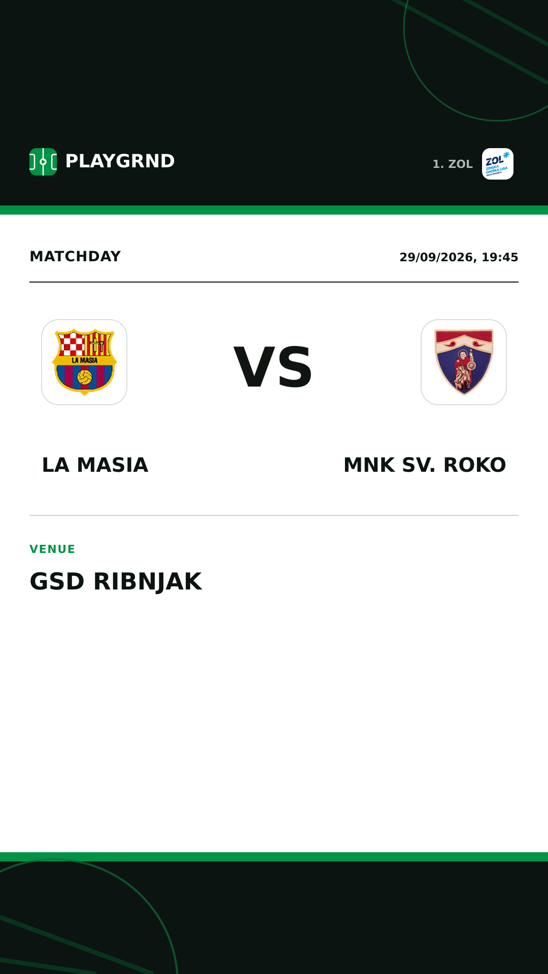 Instagram artwork: La Masia vs MNK Sv. Roko