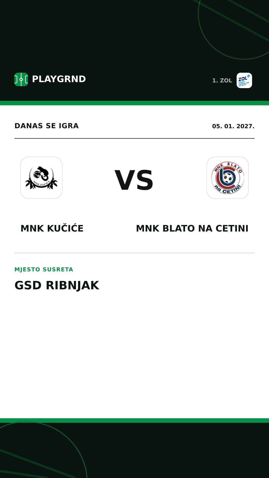 Instagram slika: MNK Kučiće vs MNK Blato na Cetini