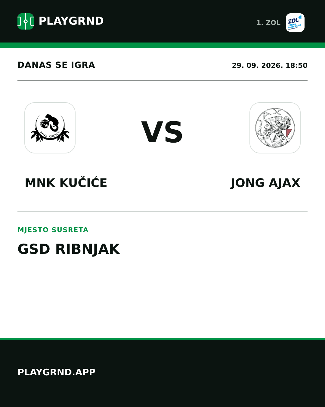 Instagram slika: MNK Kučiće vs Jong Ajax