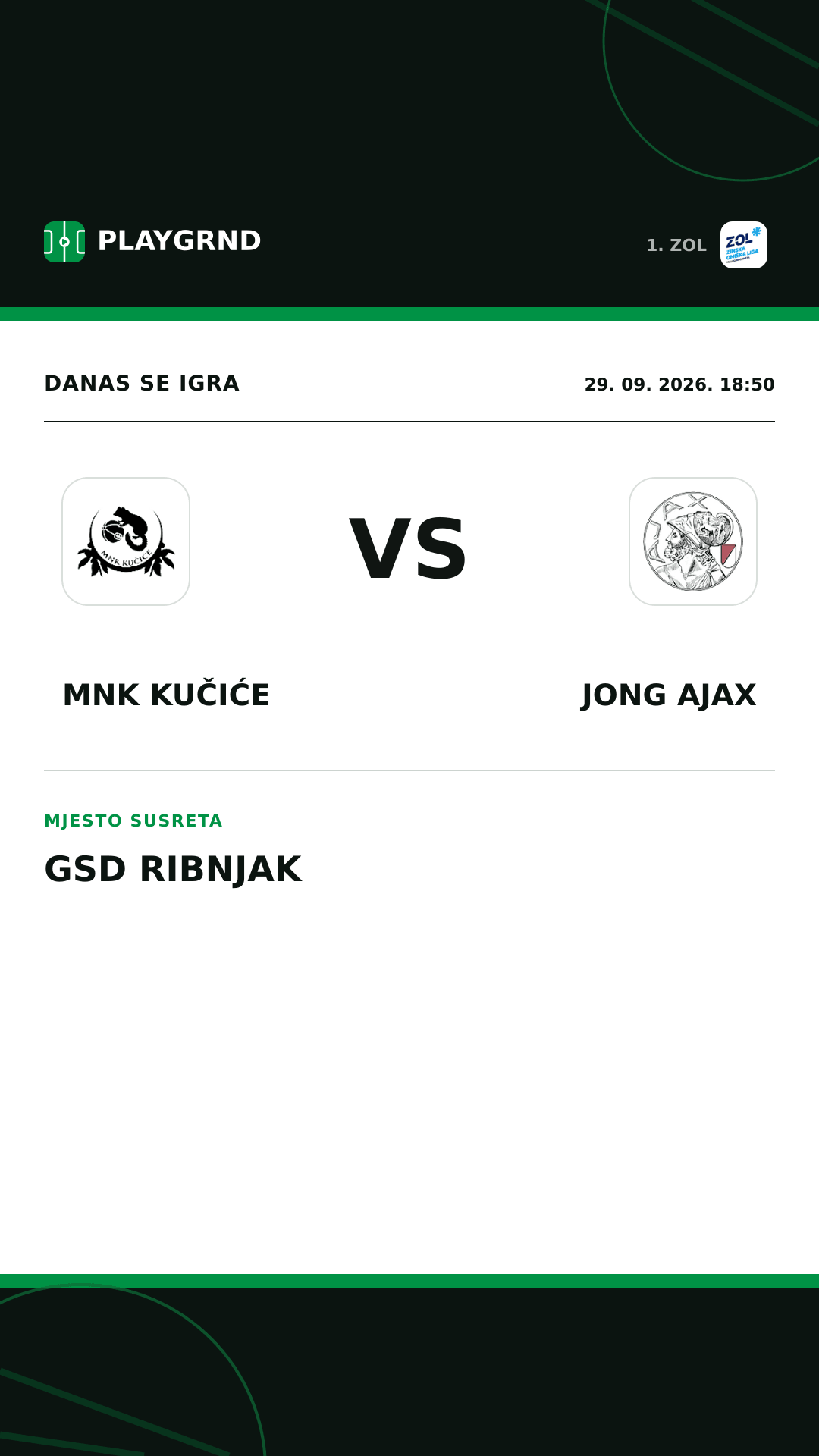 Instagram slika: MNK Kučiće vs Jong Ajax