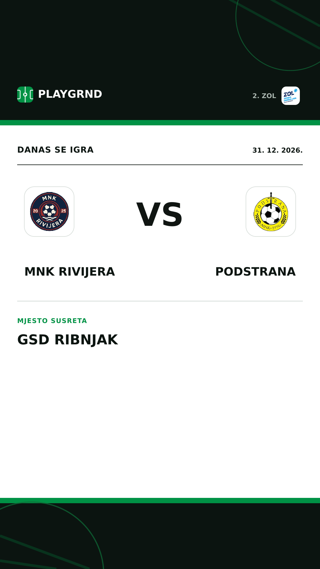 Instagram slika: MNK Rivijera vs Podstrana