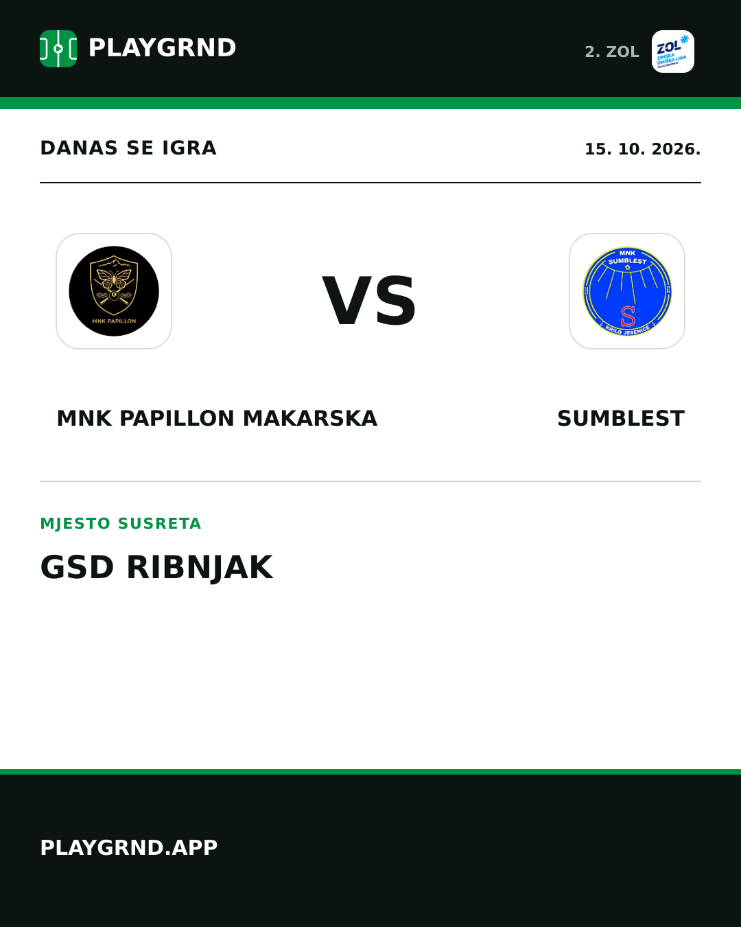 Instagram slika: MNK Papillon Makarska vs Sumblest