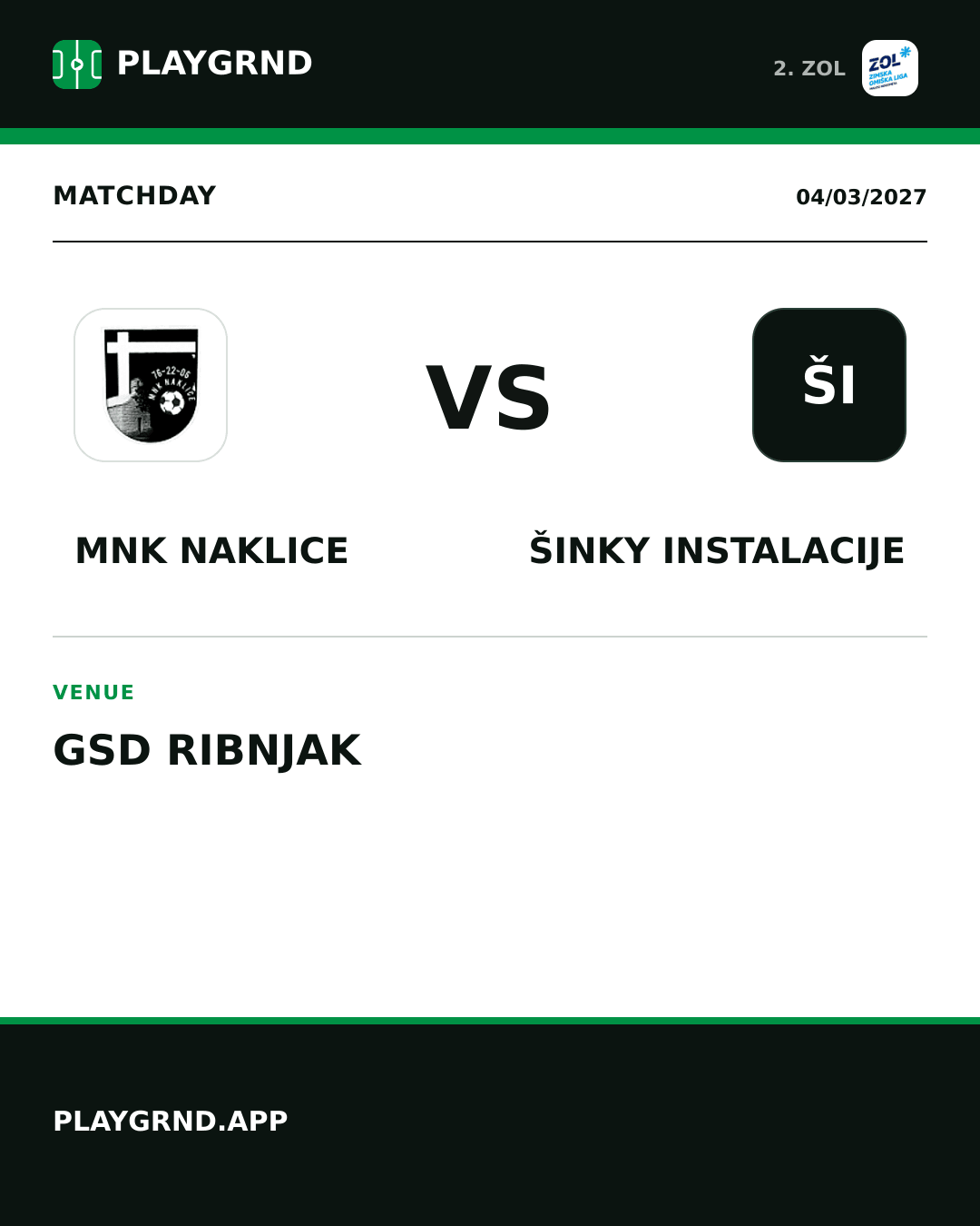 Instagram artwork: MNK Naklice vs Šinky Instalacije