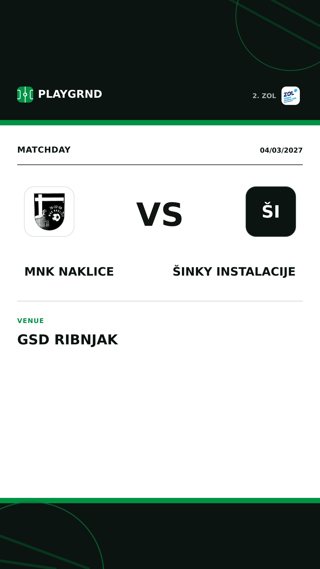 Instagram artwork: MNK Naklice vs Šinky Instalacije