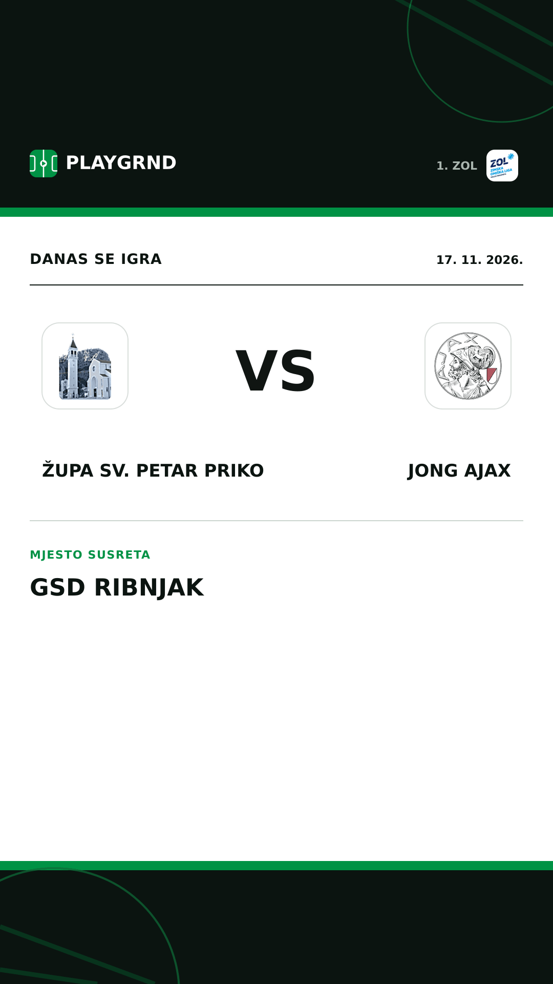 Instagram slika: Župa Sv. Petar Priko vs Jong Ajax