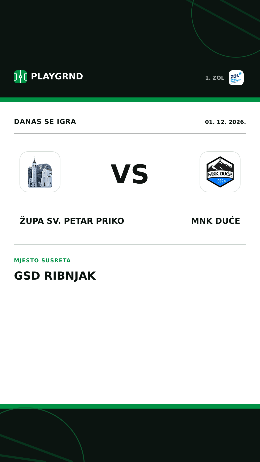 Instagram slika: Župa Sv. Petar Priko vs MNK Duće